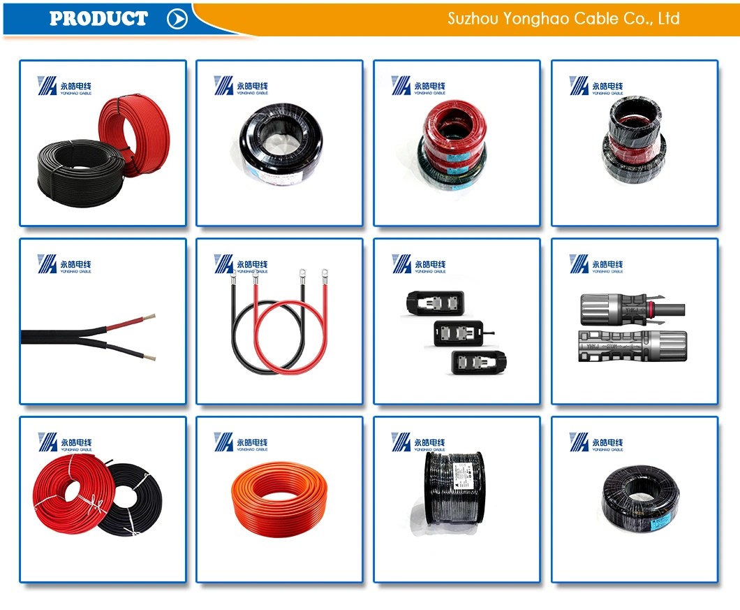 Manufacturer 1500V TUV and IEC Dual Certificated Approval XLPE Insulated Tinned Copper 4mm 6mm 10mm PV DC Panel Power Solar Cable